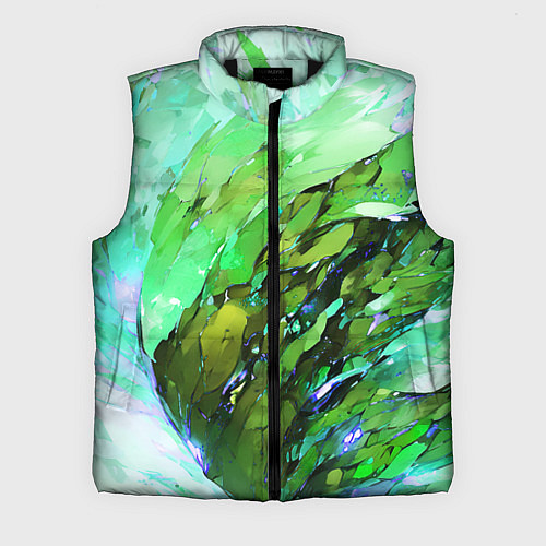 Мужской жилет Зелёная абстракция / 3D-Черный – фото 1