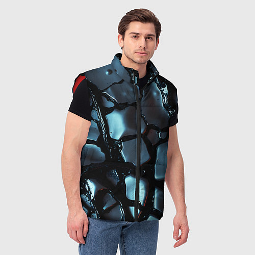 Мужской жилет The liquid substance is grey / 3D-Красный – фото 3