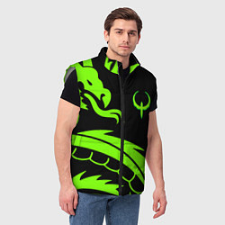 Мужской жилет Квейк кислотный дракон лого, цвет: 3D-светло-серый — фото 2