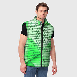 Мужской жилет Зелёные кирпичики, цвет: 3D-черный — фото 2