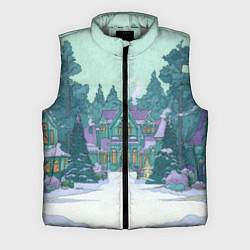 Мужской жилет Новый год - двор, цвет: 3D-светло-серый