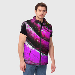 Мужской жилет Розовая волнистая абстракция, цвет: 3D-светло-серый — фото 2