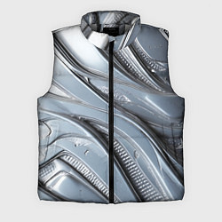 Мужской жилет Полированный металл серебряный, цвет: 3D-светло-серый