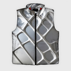 Мужской жилет Полированный металл серебряный, цвет: 3D-красный