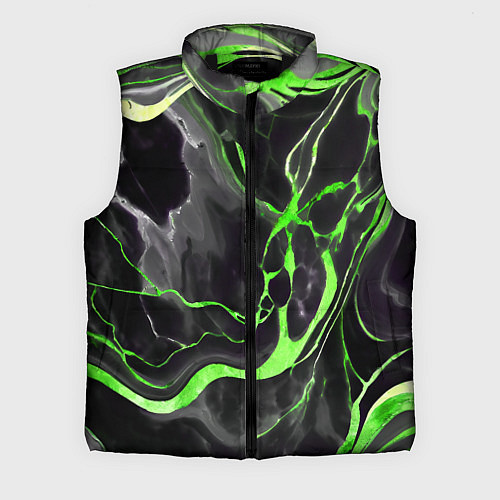 Мужской жилет Зелёно-чёрный мрамор / 3D-Черный – фото 1