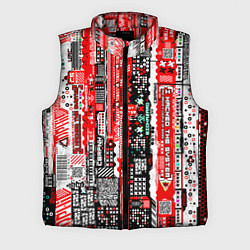 Мужской жилет Киберпанк паттерн красный, цвет: 3D-красный