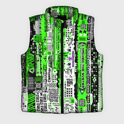 Мужской жилет Киберпанк паттерн зелёный, цвет: 3D-светло-серый