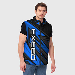 Мужской жилет Exeed - синяя абстракция, цвет: 3D-черный — фото 2