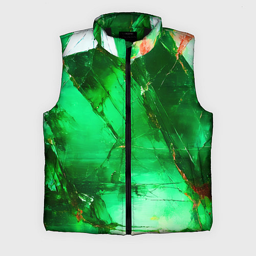 Мужской жилет Зелёное треснувшее стекло / 3D-Черный – фото 1