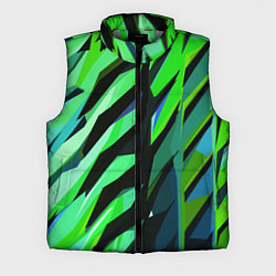 Мужской жилет Чёрно-зелёная абстракция, цвет: 3D-светло-серый