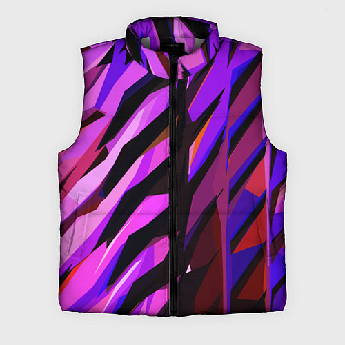 Мужской жилет Фиолетово -чёрная абстракция / 3D-Светло-серый – фото 1