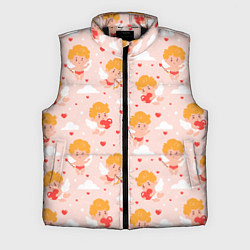 Мужской жилет Паттерн с милыми купидонами, цвет: 3D-черный