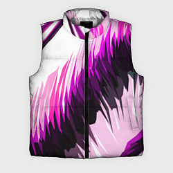 Мужской жилет Чёрно-розовые острые полосы на белом фоне