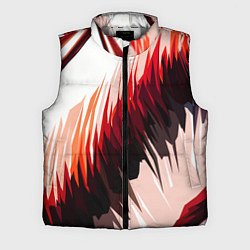 Мужской жилет Чёрно-красные острые полосы на белом фоне