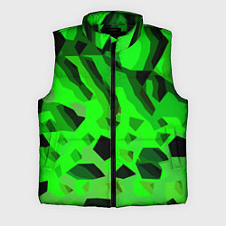 Мужской жилет Чёрно-зелёная пористая абстракция, цвет: 3D-черный
