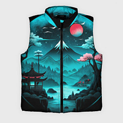 Мужской жилет Коллаж из природы Японии, цвет: 3D-черный
