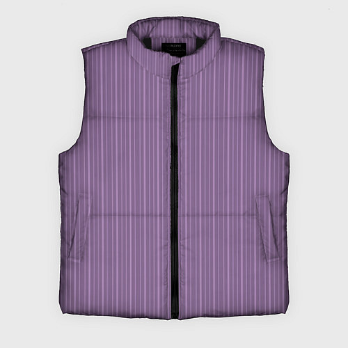 Мужской жилет Серо-фиолетовый в тонкую полоску / 3D-Черный – фото 1