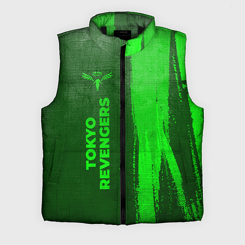 Мужской жилет Tokyo Revengers - green gradient по-вертикали / 3D-Черный – фото 1