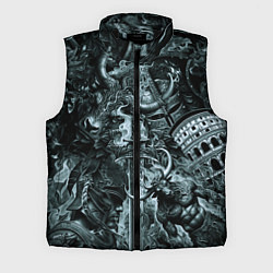 Мужской жилет Гладиатор и минотавр на фоне мечей и щитов, цвет: 3D-черный