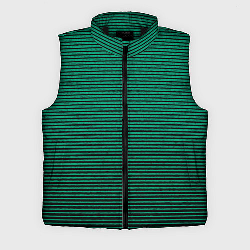 Мужской жилет Зелёный текстурированный в чёрную полоску / 3D-Черный – фото 1