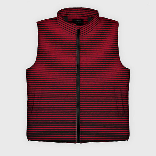 Мужской жилет Красный текстурированный в чёрную полоску / 3D-Черный – фото 1