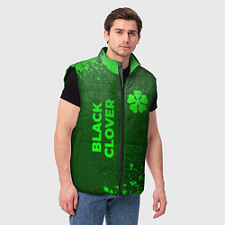 Мужской жилет Black Clover - green gradient вертикально, цвет: 3D-черный — фото 2