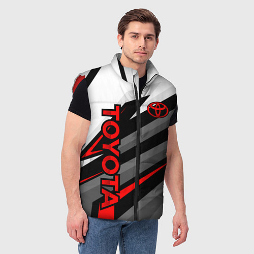 Мужской жилет Toyota - белый и красный / 3D-Красный – фото 3