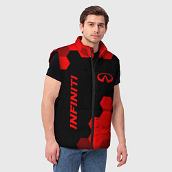 Мужской жилет Infiniti - red gradient вертикально, цвет: 3D-черный — фото 2