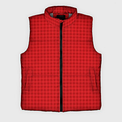 Мужской жилет Сочный красный паттерн полосы клетка, цвет: 3D-светло-серый