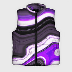Мужской жилет Волнистые горизонтальные чёрно-фиолетовые полосы н