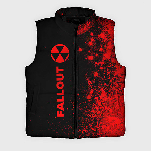 Мужской жилет Fallout - red gradient по-вертикали / 3D-Черный – фото 1