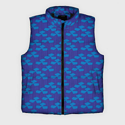 Мужской жилет Геометрический узор из синих блоков, цвет: 3D-черный