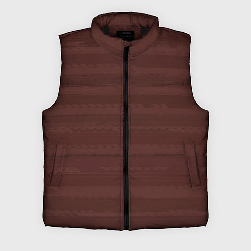 Мужской жилет Тёмный красно-коричневый полосатый / 3D-Черный – фото 1