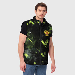 Мужской жилет Зеленая краска в виде камуфляжа, цвет: 3D-черный — фото 2