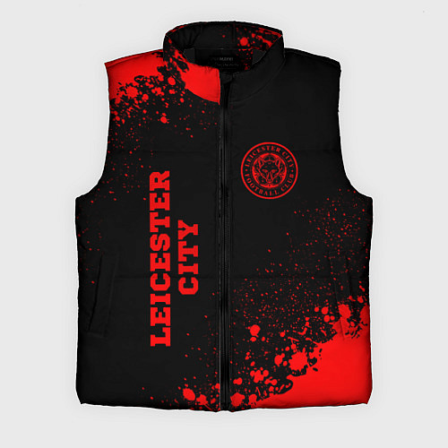 Мужской жилет Leicester City - red gradient вертикально / 3D-Черный – фото 1