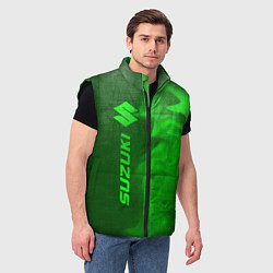 Мужской жилет Suzuki - green gradient по-вертикали, цвет: 3D-черный — фото 2