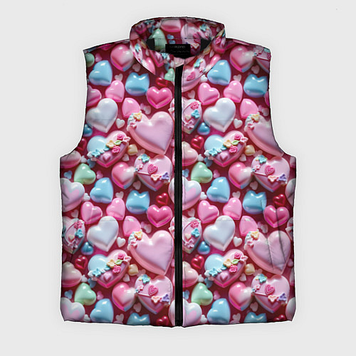 Мужской жилет Карамельные сердечки / 3D-Черный – фото 1
