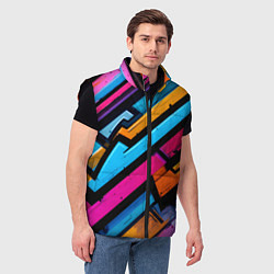 Мужской жилет Абстракция с граффити, цвет: 3D-черный — фото 2