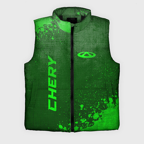 Мужской жилет Chery - green gradient вертикально / 3D-Черный – фото 1
