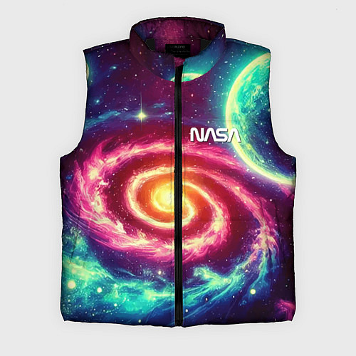 Мужской жилет Spiral galaxy - neon glow / 3D-Черный – фото 1