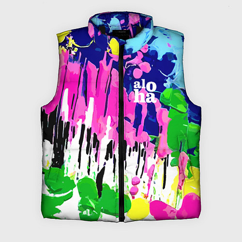 Мужской жилет Colorful abstraction - aloha / 3D-Черный – фото 1
