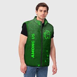 Мужской жилет Among Us - green gradient вертикально, цвет: 3D-черный — фото 2