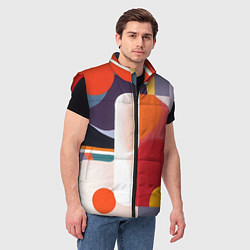 Мужской жилет Абстракция из фигур и линий, цвет: 3D-красный — фото 2