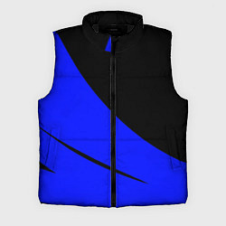 Мужской жилет Чёрный с синим двуцветный с полосой