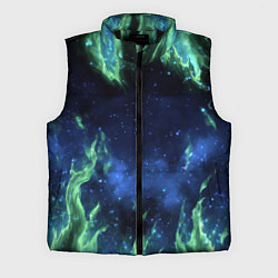Мужской жилет Зеленые языки пламени, цвет: 3D-черный