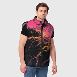 Мужской жилет Абстрактные молнии текстура, цвет: 3D-светло-серый — фото 2