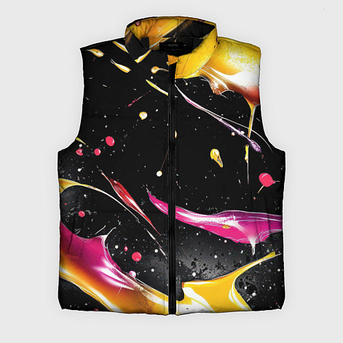 Мужской жилет Мазки краски на черном / 3D-Черный – фото 1