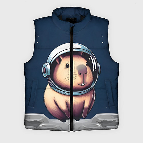 Мужской жилет Капибара космонавт в космосе / 3D-Черный – фото 1
