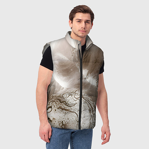 Мужской жилет Песок и вода / 3D-Светло-серый – фото 3