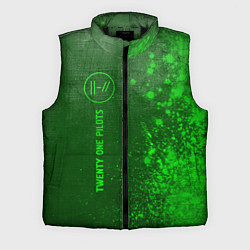 Мужской жилет Twenty One Pilots - green gradient по-вертикали, цвет: 3D-черный